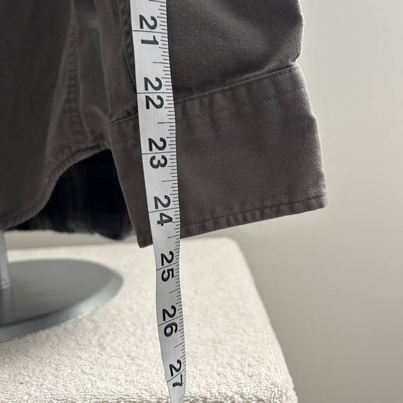 American Eagle Y2K Flannel Lined Canvas Shirt Button Up S\P\CH Gender Neutral - Picture 5 of 11